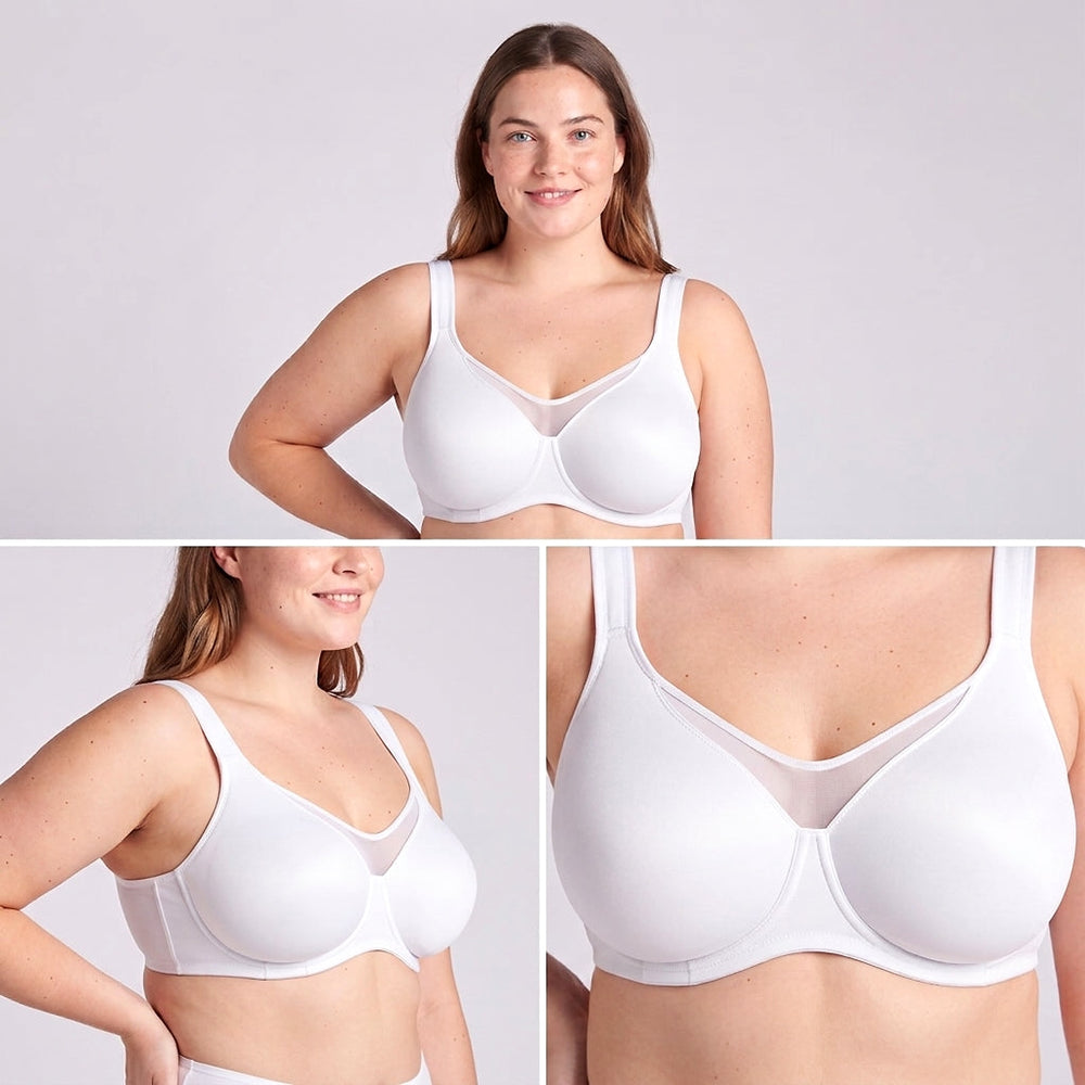 Lovelle Grace in white: front, side and a close-up of the centre mesh panel