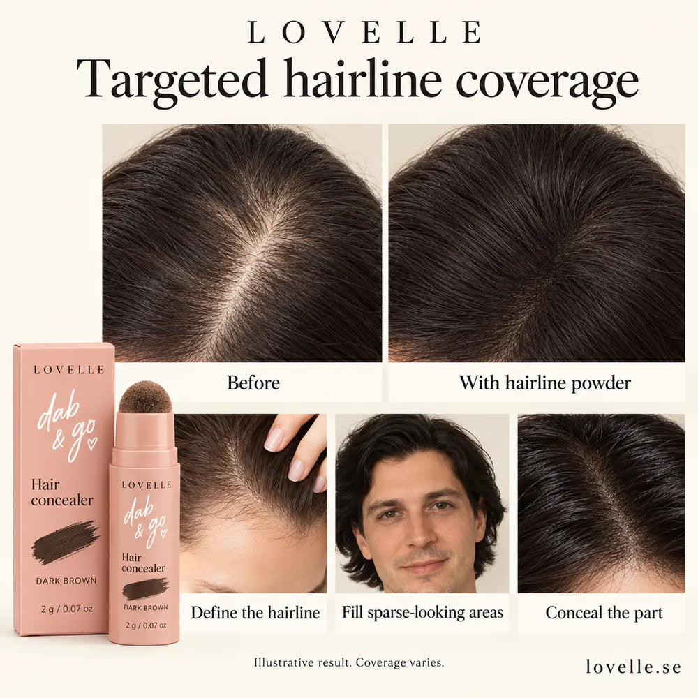 Lovelle Dab & Go – Hårconcealer för utväxt, bena & glest hår