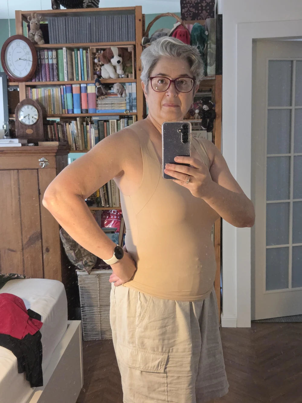 Customer photo of the Lovelle Ease built-in bra tank – Pauline S. · York