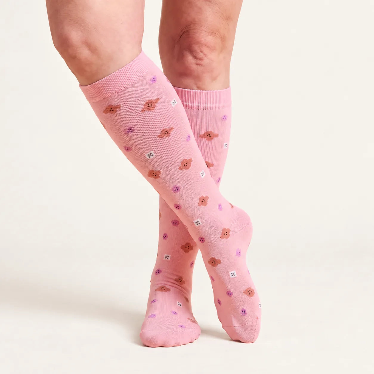 Lovelle Lift compression socks in the Pink Ditsy design