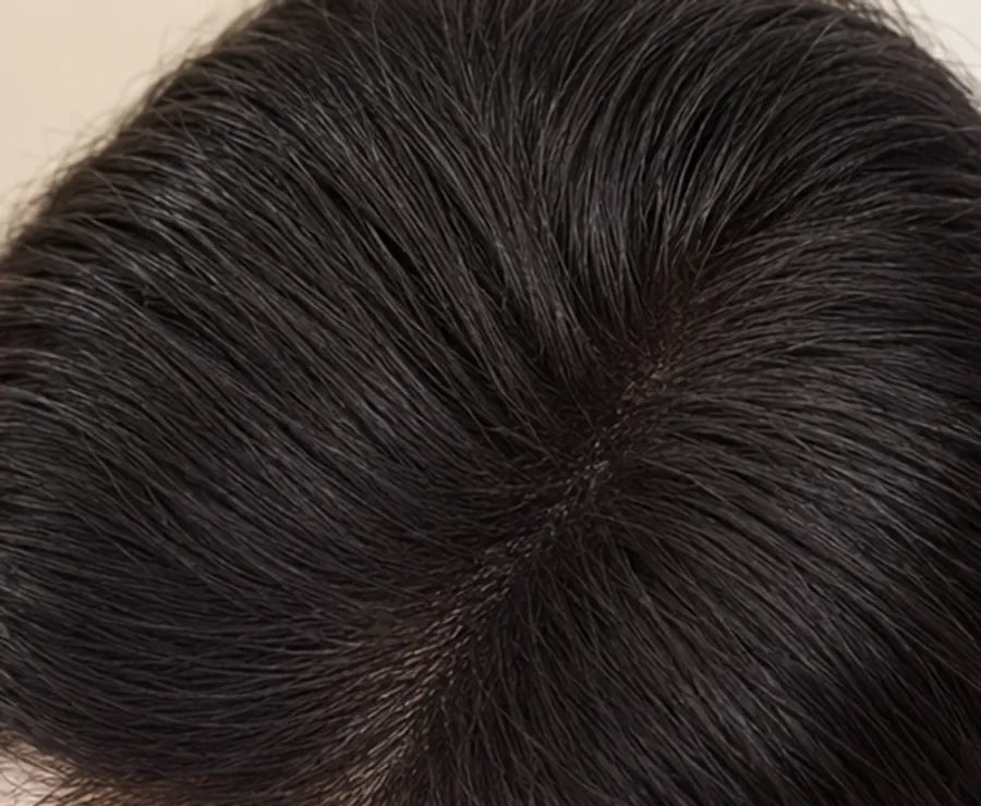 Before and after Dab &amp; Go: a thinning parting becomes full and even