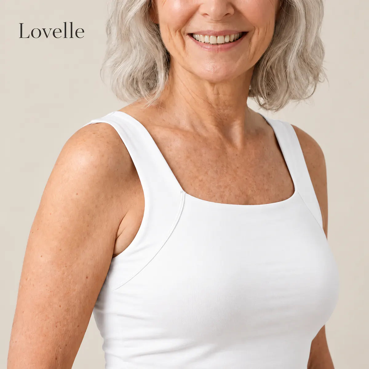 Lovelle Ease built-in bra tank in White